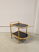 Retro rottinkinen tarjoiluvaunu 60-luku