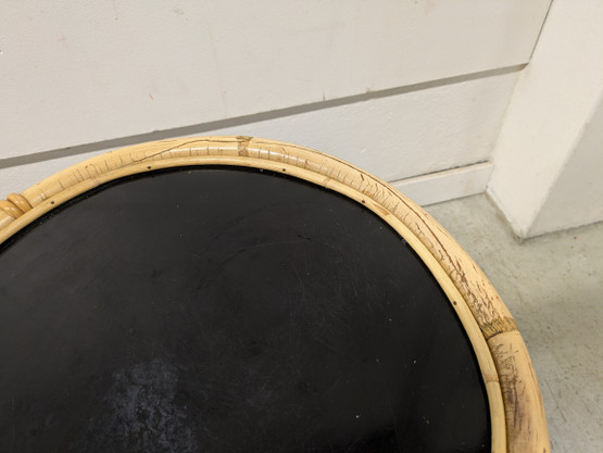 Retro rottinkinen tarjoiluvaunu 60-luku