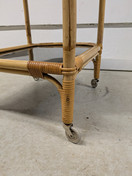 Retro rottinkinen tarjoiluvaunu 60-luku