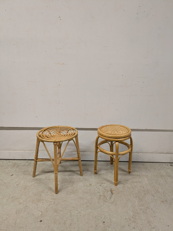 Retro rottinkinen jakkara