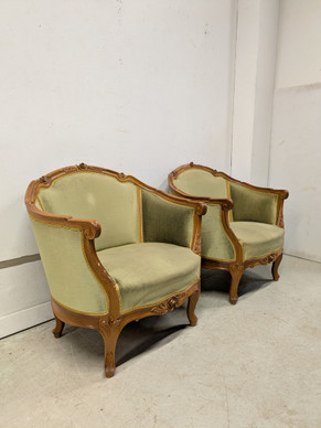 Vanha Rokokoo nojatuoli 2kpl 