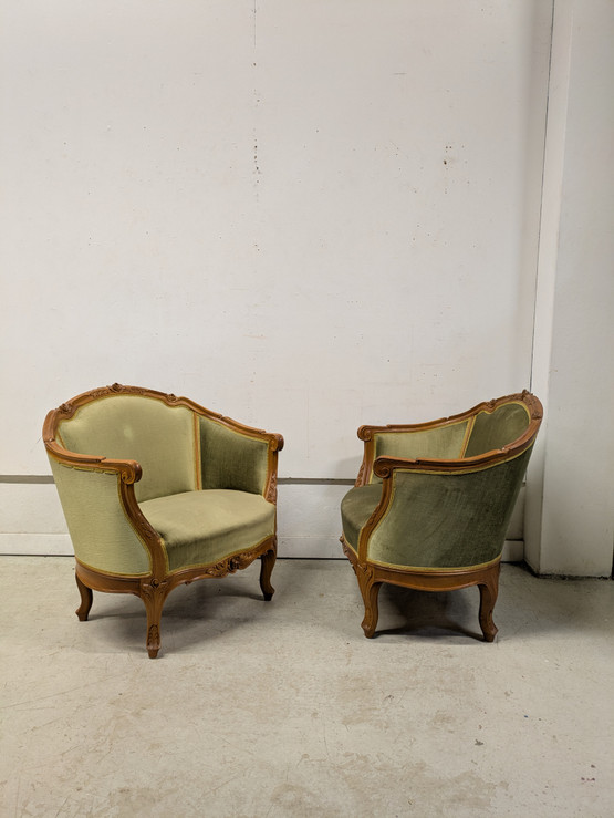 Vanha Rokokoo nojatuoli 2kpl 