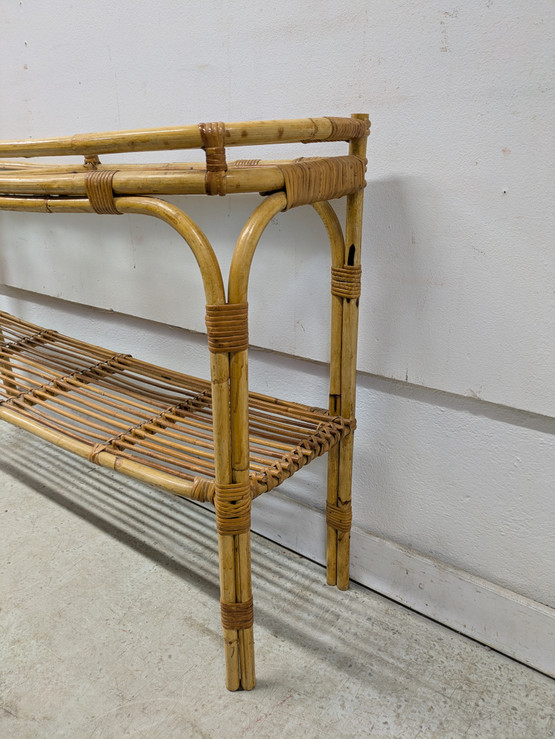 Retro rottinki sivupöytä 