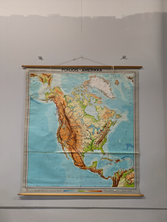 Vintage koulukartta Pohjois-Amerikka