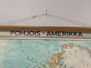 Vintage koulukartta Pohjois-Amerikka