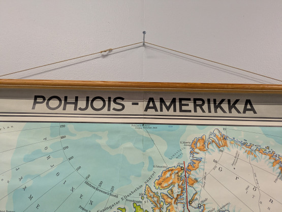 Vintage koulukartta Pohjois-Amerikka