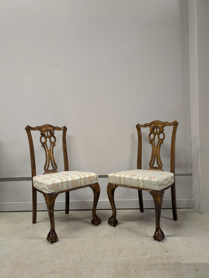 Kunnostettu Chippendale tuoli 2kpl