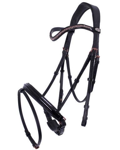 Suitset QHP Amor, musta/ruusukulta