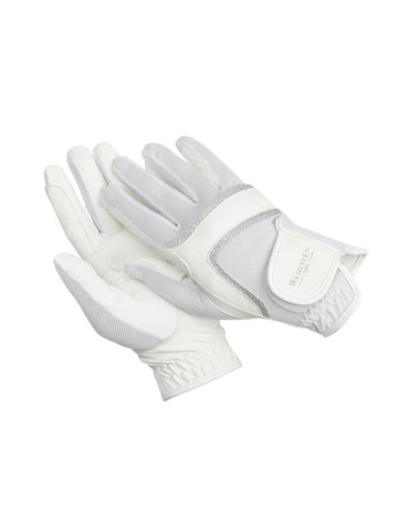 Wahlsten valkoiset ratsastushanskat kimalteella, koko 7
