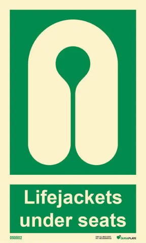 Pelastusliivit istuinten alla, 050002