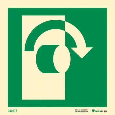 Turn clockwise to open, 050278