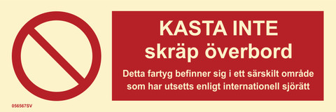 Do not throw garbage overboard, 056567SV