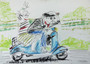 Road Ahead!, A4 Pastelliliitu Printti - Milo Lyte Art