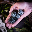 Lumihiutale obsidiaani, rumpuhiottu