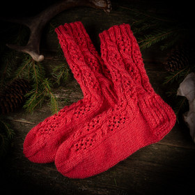 Villasukat, lohenpunaiset, koko 35-36