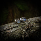 Kuukivi nappikorvikset, Artemis, hopea