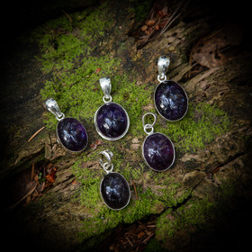 Ametisti-riipus pieni, hopea