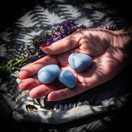 Angeliitti / Anhydriitti, rumpuhiottu