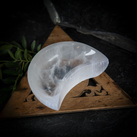 Seleniittikulho, puolikuu 12 cm