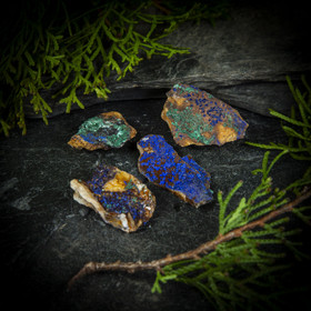 Azuriitti-malakiitti matriisissa, raakapala