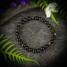 Rannekoru, kultaobsidiaani-helmi 6 mm