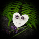 Ametisti-nappikorvikset, fasettihiottu, hopea