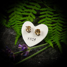 Sitriini-nappikorvikset, fasettihiottu, hopea