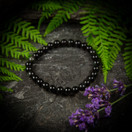 Rannekoru, musta obsidiaani-helmi 6 mm