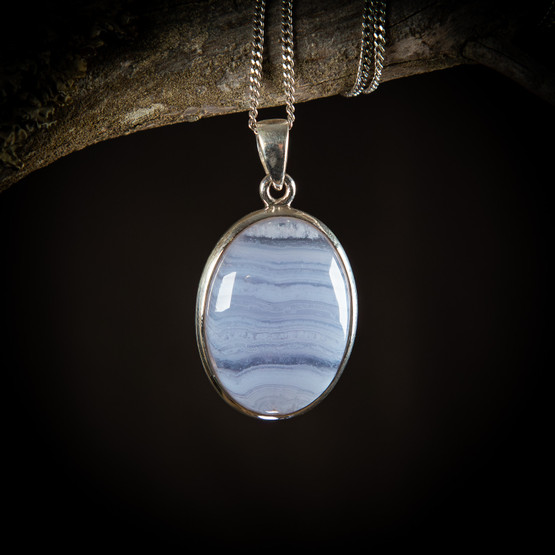 Sininen pitsiakaatti -riipus 1, hopea