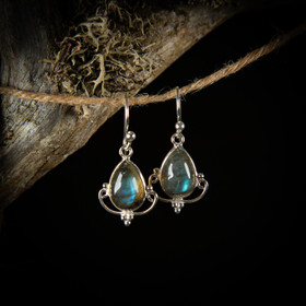 Labradoriitti-korvikset, Hippie, hopea