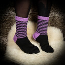 Villasukat, musta-lilat, koko 40-42