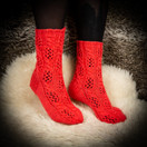 Villasukat, lohenpunaiset, koko 35-36