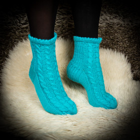 Villasukat, turkoosit, koko 37-38