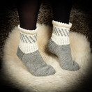 Villasukat, harmaa-valkoiset, koko 37-38