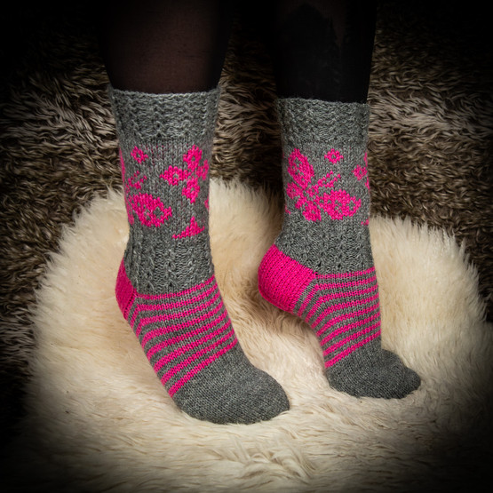 Villasukat, perhonen, koko 36-37