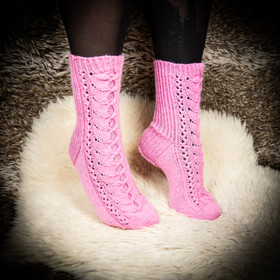 Villasukat, vaaleanpunaiset, koko 37-38