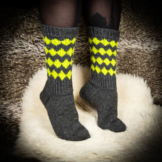 Villasukat, harlekiini, koko 39-40