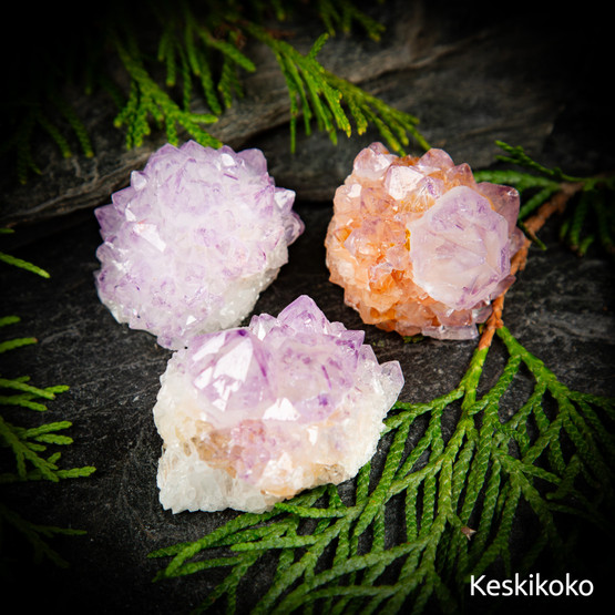 Spirit kvartsi / Ametisti kaktuskvartsi, eri kokoja