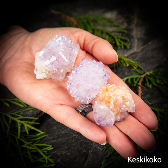 Spirit kvartsi / Ametisti kaktuskvartsi, eri kokoja