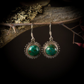 Krysokolla korvikset, hopea