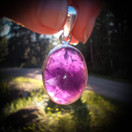 Ametisti-riipus keskikoko, hopea