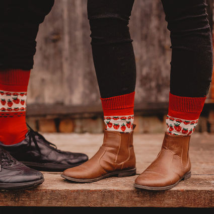 Villasukat Mansikat, punainen, 40 - 42