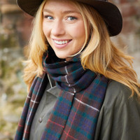 Ruudullinen villahuivi, keskiyö CLSCLWCK1200