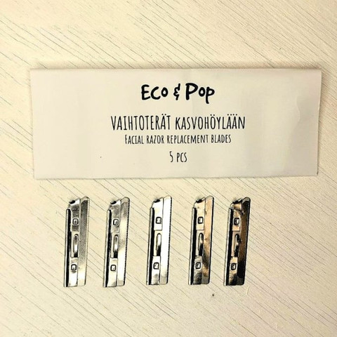 Eco&Pop vaihtoterät kasvohöylään, 5 kpl