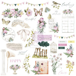 Prima Serene Petals Ephemera -leikekuvat, Vintage Flutter