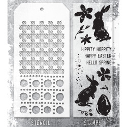 Stampers Anonymous, Tim Holtz leima- ja sapluunasetti Spring Shadows