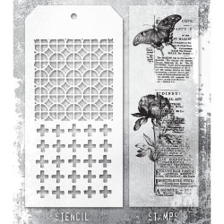 Stampers Anonymous, Tim Holtz leima- ja sapluunasetti Botanic Collage
