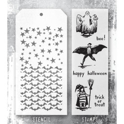 Stampers Anonymous, Tim Holtz leima- ja sapluunasetti Trick Or Treat