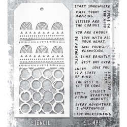 Stampers Anonymous, Tim Holtz leima- ja sapluunasetti Mixed Media #62