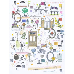 49 and Market Laser Cut Outs -leikekuvat, The Flower Emporium, Elements